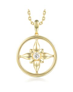 14KYG LD Oval Floral Pendant
