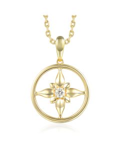 14KYG LD Oval Sunburst Pendant