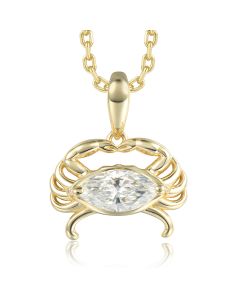 14KYG Marquise LD Crab Pendant