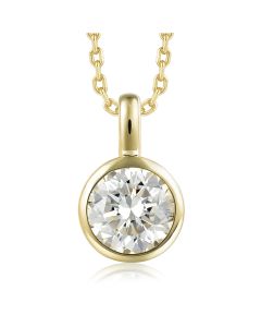 14KYG Round LD Solitaire Pendant