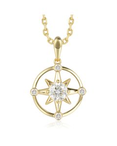 14KYG LD Compass Pendant
