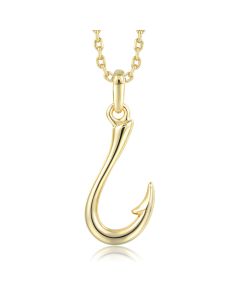 14KYG Fishhook Wave Pendant