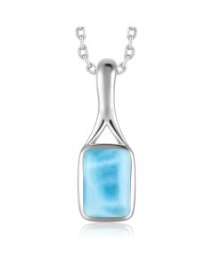 SS 925 Larimar Rectangle Pendant