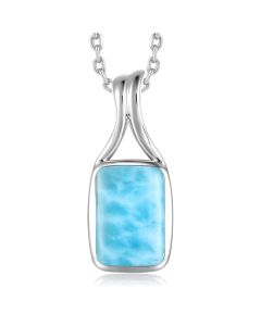SS 925 Larimar Rectangle Pendant