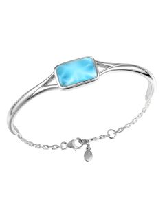 SS 925 Larimar Rectangle Bracelet