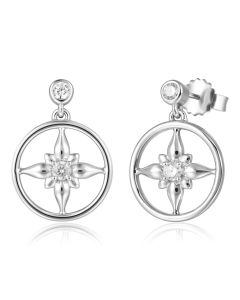 SS 925 Compass Star Post Earrings