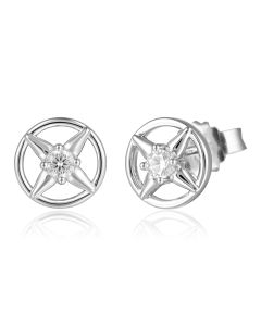 SS 925 Compass Star Stud Earrings