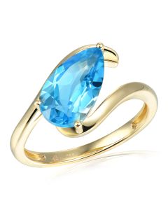 14KYG Blue Topaz Bypass Ring