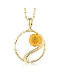 14KYG Citrine Swirl Pendant