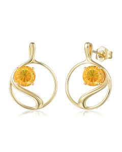 14KYG Citrine Swirl Stud Earrings
