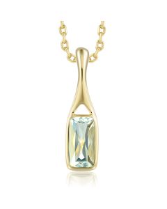 14KYG Green Amethyst Rectangle Swirl Pen