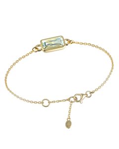 14KYG Green Amethyst Link Bracelet