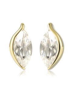 14KYG Marquise White Stone Stud Earrings