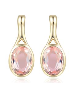 14KYG Morganite Oval Loop Drop Earrings