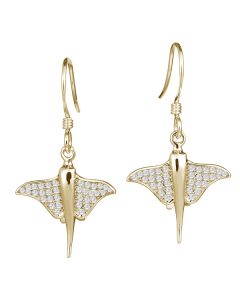 14KY Pave Diamond Stingray earrings