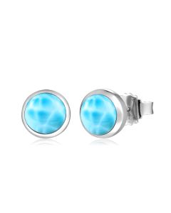 SS Larimar Stud Earrings 10mm
