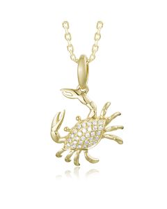 14KYG Blue Crab Pendant