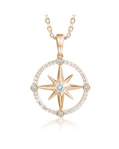 14KP Dia Compass Pendant