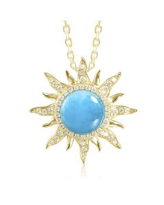 14KY Larimar Sun Pendant