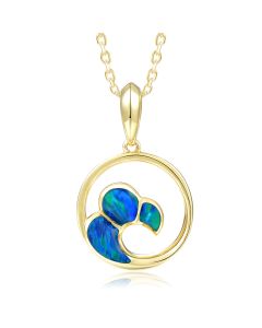 14K YG Wave Opal Pendant