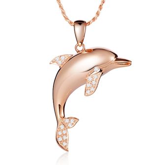 14K Dolphin Pendant