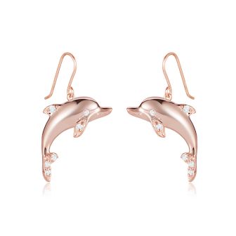 14K Dolphin Earrings