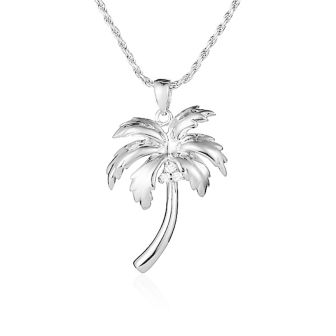 14K Palm Tree Pendant WG