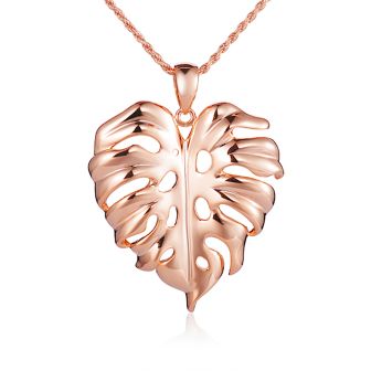14K Monstera Leaf Pendant