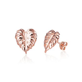 14K Monstera Leaf Earrings