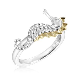SS 14K 2T Seahorse Ring