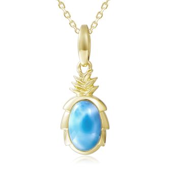 14KY Larimar Pendant
