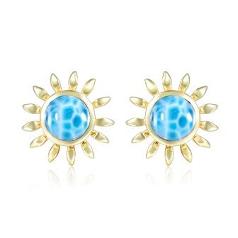 14KY Larimar Earrings