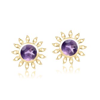 14KY Sunflower Earrings