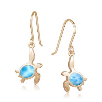 14K PG Turtle Earrings