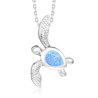 SS Opal Turtle Pendant