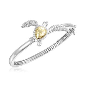 SS 14K 2T Turtle Bangle