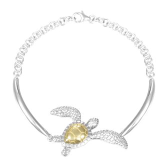 SS 14K 2T Turtle Bracelet