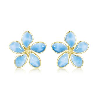 14K Plumeria Earrings