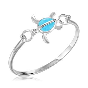 SS 925 Larimar Honu Topping