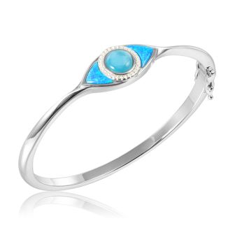 SS 925 Larimar Bangle