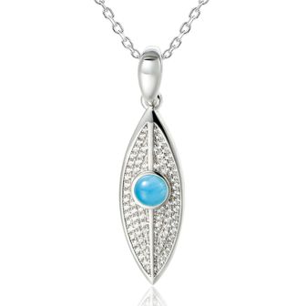 SS 925 Larimar Surfboard Pendant (M)