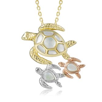 14K YWP MOP W Ohana Honu Pendant