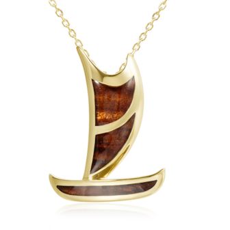 14KY Sailboat (L) Pendant - Koa