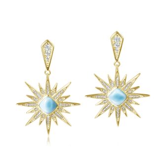 14K YG "Hoku" Guilding Star Earrings