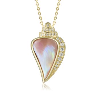 14KY MOP P Conch Shell Pendant