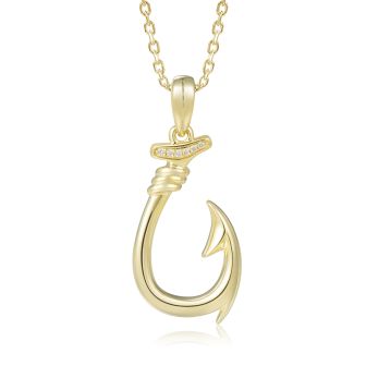 14KY Fish Hook Pendant