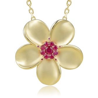 14K YP Plumeria Pendant