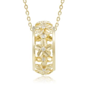 14KY Plumeria Pendant