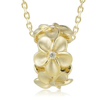 14KY Plumeria Pendant