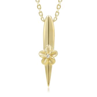 14KY Plumeria Pendant